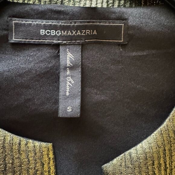 BCBG MAXAZRIA Judy Metallic Bell Sleeve Shift Dress Size S - Picture 5 of 6